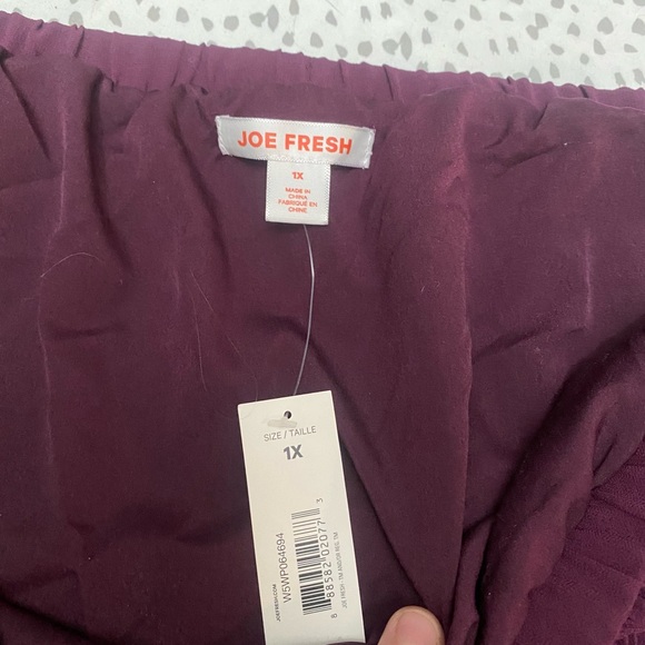 NWT Joe Fresh Pleated Chiffon Plum Midi Skirt 1X - Picture 4 of 5